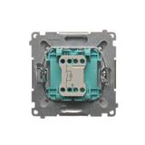 Simon Basic Łącznik pojedynczy jednobiegunowy z podświetleniem LED szybkozłączka srebrny mat BMW1L.01/43 KONTAKT