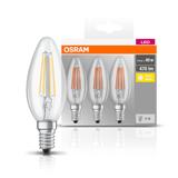 Lampa LED BASE Classic B40 4W/827 230V Filament szkło przezroczyste E14 FS3 OSRAM