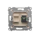 Simon 54 Gniazdo światłowodowe / optyczne pojedyncze SC/APC kremowy