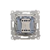 Simon 55 Przycisk zwierny /dzwonek/ z podświetleniem LED szybkozłączka Aluminium mat