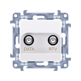 Simon 10 Gniazdo antenowe końcowe RTV-DATA 1x wejście: 5÷1000 MHz biały