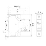 Rozłącznik izolacyjny modułowy 1P 63A DL 1P 63A FR/63A/1P 87.101 OPATÓWEK