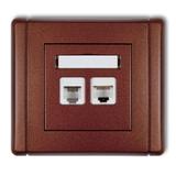 FLEXI Gniazdo telefoniczne pojedyncze 1xRJ11 + komputerowe pojedyncze 1xRJ45, kat. 5e, 8-stykowe, be