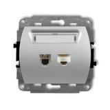 TREND Mechanizm gniazda telefonicznego pojedynczego 1xRJ11 + komputerowego pojedynczego 1xRJ45, kat.