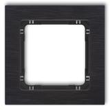 DECO Ramka uniwersalna pojedyncza - aluminium szczotkowane (ramka: czarna; spód: czarny) czarny