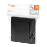 Przycisk dzwonek podtynkowy z podświeleniem Malta, 10A, 250V, WP-6/7M/S, czarny mat FMS-104/P/B ORNO