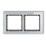 DECO Ramka uniwersalna podwójna - efekt szkła (ramka: szara; spód: grafitowy)