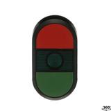 Przycisk podwójny bez tekstu zielone pole podświetlany MPD1-11G