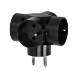 Rozgałęźnik 4x2P+Z, czarny