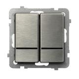 SONATA STAL INOX Łącznik podwójny świecznikowy z podświetleniem niebieskim kolor stal inox ŁP-2RMS/m/37 OSPEL