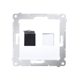 Simon 54 Gniazdo komputerowe pojedyncze RJ45 kategoria 6 z przesłoną przeciwkurzową biały