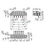 Gniazdo MCS‑MIDI Classic 2‑biegunowe jasnoszare raster 5mm 722‑232/031‑000 /100szt./ WAGO