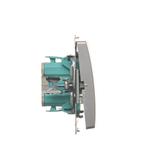 Simon Basic Łącznik pojedynczy jednobiegunowy szybkozłączka srebrny mat BMW1.01/43 KONTAKT