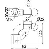 Punkt mocowania kulowy fi 25 mm kątowy 90 st.