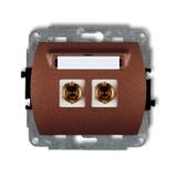 TREND Mechanizm gniazda głośnikowego pojedynczego (typu banan - czerwony i czarny, pozłacany, 4 mm2,