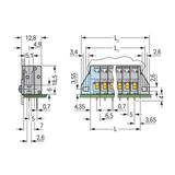listwa przepustowa do p. drukowanych 2-bieg. szara raster 5 mm