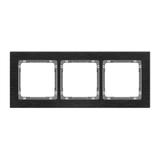 DECO Ramka uniwersalna potrójna - aluminium szczotkowane (ramka: czarna; spód: grafitowy) czarny