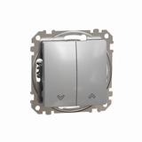 Sedna Design & Elements Przycisk zwierny żaluzjowy srebrne aluminium SDD113114 SCHNEIDER