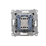 Simon 54 Przycisk podwójny zwierny bez piktogramu 10A 250V szybkozłączka czarny DP2.01/49 KONTAKT