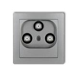 DECO Mechanizm gniazda multimedialnego 3F DATA (UPC) srebrny metalik
