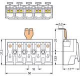 złączka zasilająca 5-biegunowa bez stopek ze stykiem PE