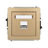 DECO Mechanizm ładowarki USB pojedynczej USB A, 5W max., 5V, 1A złoty metalik