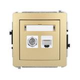 DECO Mechanizm gniazda antenowego poj. typu F (SAT) + gniazda komp. poj. 1xRJ45, kat. 6, 8-stykowy z