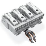 złączka zasilająca 4-biegunowa ze stopkami ze styk. PE