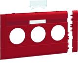 tehalit.WA Maskownica potrójna z polem opisowym ABS bezhalogenowy 120mm czerwony GB120313020 HAGER