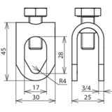Zacisk do iglic i drutu, 8-10/16 mm, stal nierdzewna NIRO