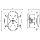 AKCENT Gniazdo podwójne z uziemieniem - kolor beżowy