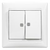 VALENA ŁĄCZNIK ŚWIECZNIKOWY Z PODWÓJNYM WSKAŹNIKIEM (2 WSKAŹNIKI) BIAŁY 10AX-250~, Legrand