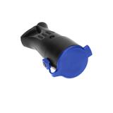 Bryzgoszczelne gniazdo gumowe 2P+Z, proste, IP44, czarne, 16A, 230V OR-AE-1370 ORNO