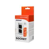 Gniazdo meblowe bez wyłącznika, 2x2P+Z, srebrne OR-AE-1303/G ORNO