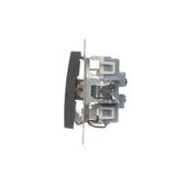 Simon 54 Łącznik schodowy podwójny z podświetleniem 10A 250V zaciski śrubowe antracyt DW6/2L.01/48 KONTAKT