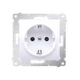 Simon 54 Gniazdo Schuko z przesłonami 16A z. śrub. biały