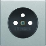 BERKER Q.x Płytka czołowa z przysłonami styków do gniazda z uziemieniem aluminium aksamit lakierowan