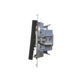 Simon 55 Przycisk zwierny potrójny szybkozłączka Czarny mat