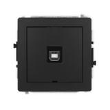 DECO Mechanizm gniazda pojedynczego USB A-B 2.0, bez pola opisowego czarny mat