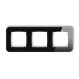 ICON Ramka uniwersalna potrójna zaokrąglona - efekt szkła (ramka: czarna; spód: czarny) czarny