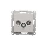 Simon 55 Gniazdo antenowe R-TV-SAT końcowe/zakończeniowe 1x Wejście: 5 MHz÷2,4 GHz Aluminium mat