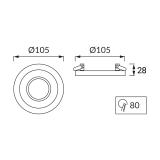 Sufitowa oprawa punktowa BORYS C SILVER/BLACK