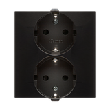 Simon 54 Gniazdo Schuko z przesłonami podwójne 16A z. śrub. antracyt