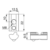 Nakrętka ślizgowa z kulką NKWSM8A