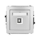 DECO Mechanizm gniazda pojedynczego USB A-B 2.0 srebrny metalik