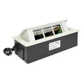 NOEN Kaseta meblowa wpuszczana w blat ze zintegrowaną ramką PCV na gniazda modułowe 3 x 45x45mm lub OR-GM-9010/W ORNO