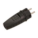 Wtyczka gumowa prosta IP44, czarna OR-AE-1315 ORNO