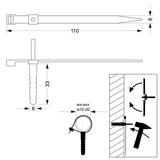 Uchwyt szybkiego montażu z kołkiem fi6 USMPK (50szt) 21.1 OPATÓWEK