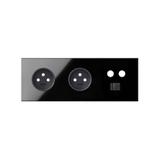 Simon 100 Panel 3-krotny: 2 gniazda + 1 TV + 1 RJ45 czarny 10020316-138 KONTAKT