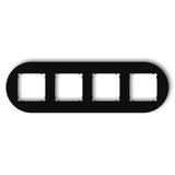 MINI Ramka uniwersalna poczwórna okrągła z tworzywa czarny mat